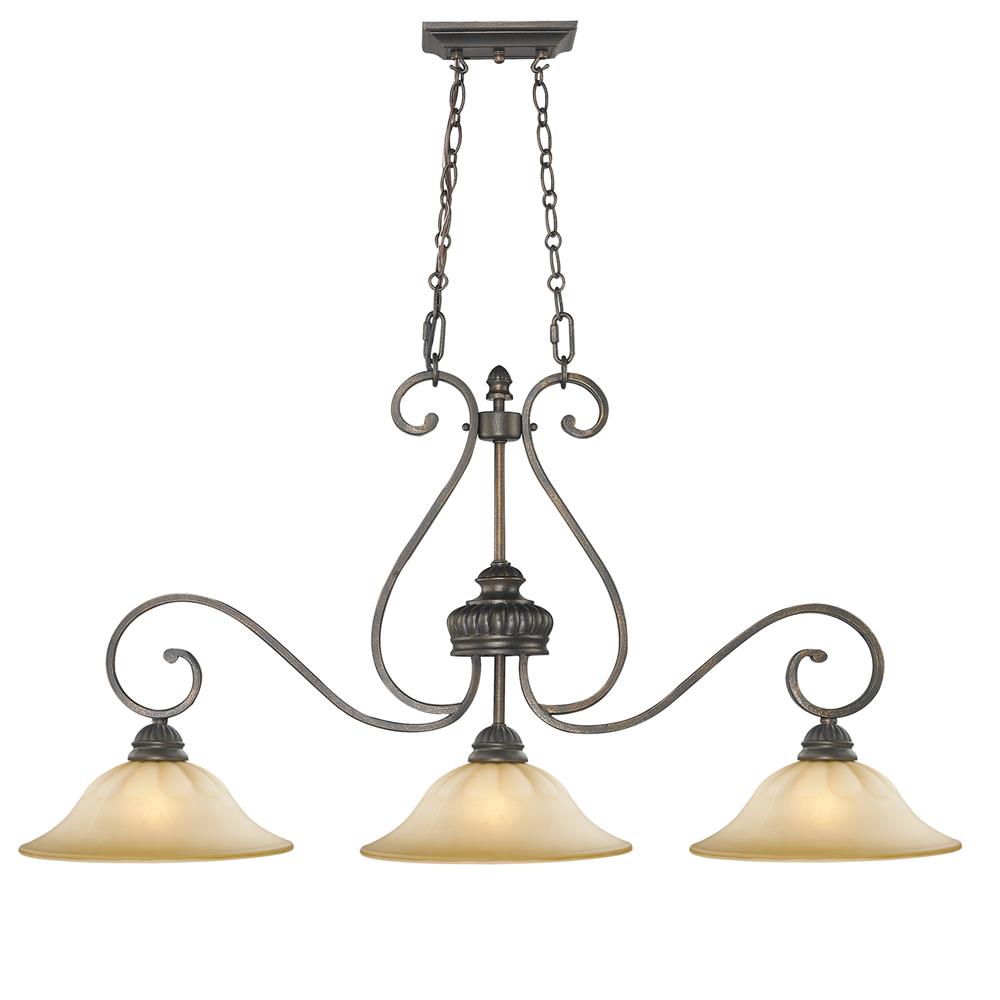 Golden Lighting 7116-10 LC Mayfair Island Light in the Leather Crackle finish